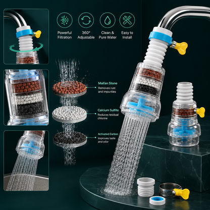 360° Adjustable Fan Faucet Nozzle | Water Saving Faucet Sprayer