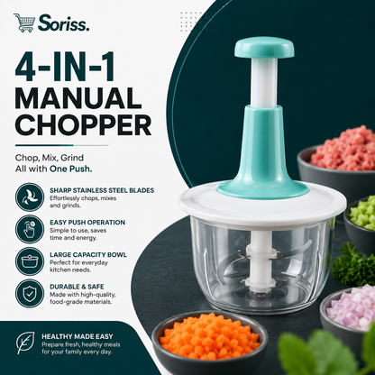 Manual Food Chopper 1500ML | Hand Pull Vegetable Chopper