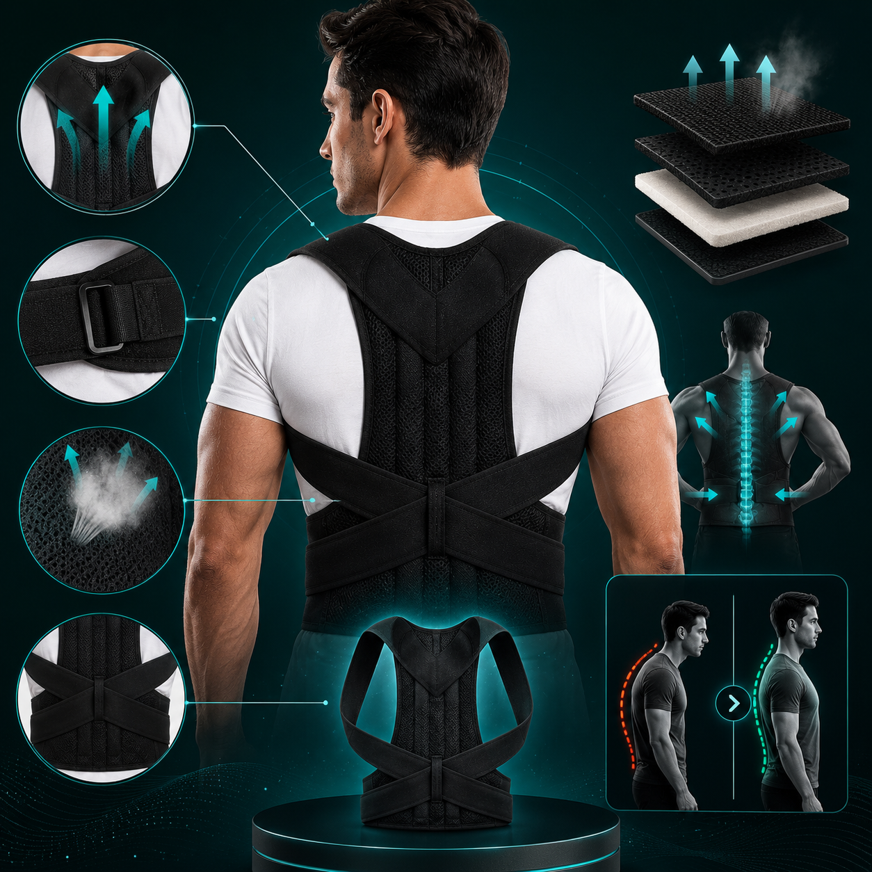 Posture Corrector Belt | Adjustable Back Support for Better Posture