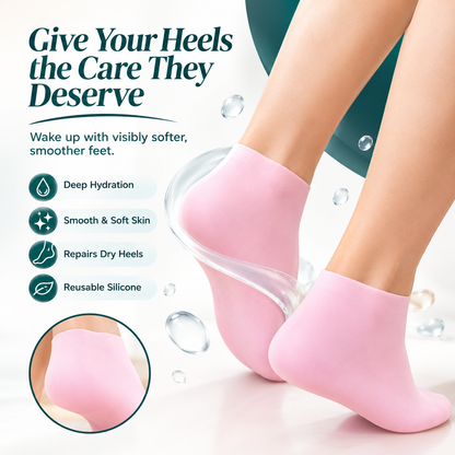 Silicone Moisturizing Socks | Gel Heel Socks for Dry & Cracked Feet