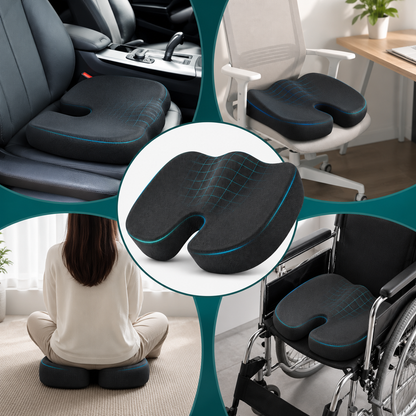 Orthopedic Wedge Seat Cushion | Memory Foam Coccyx Support Cushion