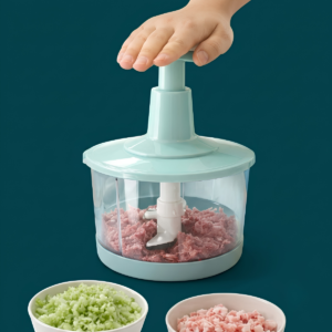 Manual Food Chopper 1500ML with 3 stainless steel blades