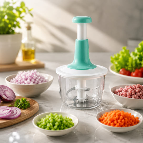 Hand pull vegetable chopper for fast food preparation Hand pull vegetable chopper for fast food preparation