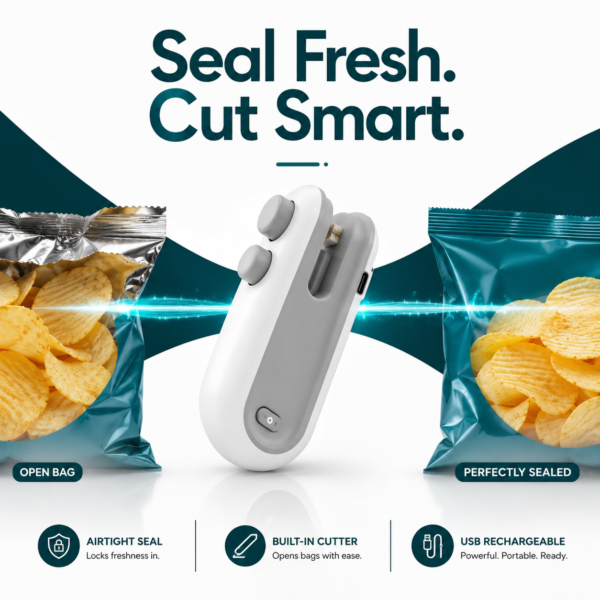 ChatGPT Image Jul 30, 2026, 05_23_10 PM Mini Bag Sealer 2-in-1 | USB Rechargeable Heat Sealer & Bag Cutter