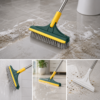 3 in 1 Cleaning Brush with Wiper | Long Handle Floor Scrubber Brush